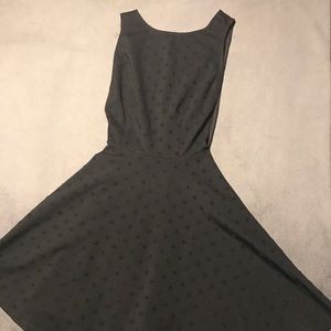 Super flattering black polka dot dress